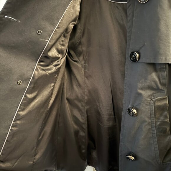 MACKAGE black trench peacoat with bell sleeve leather detail size Medium - Picture 9 of 16